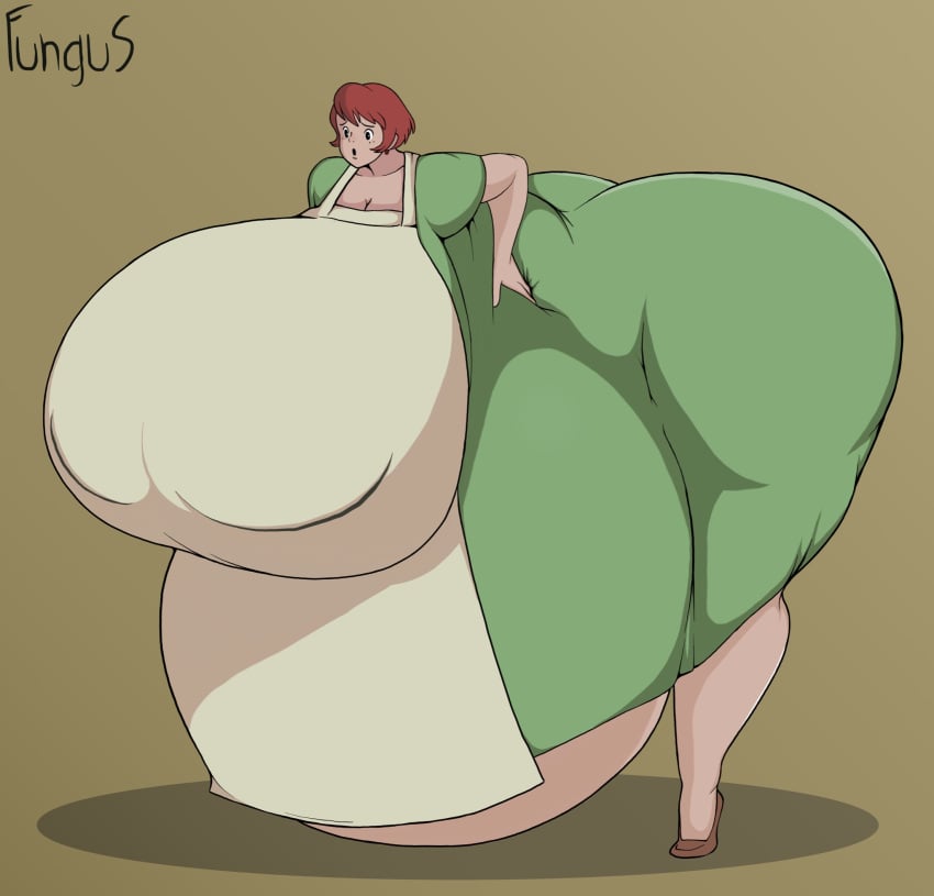 1girls apron ass belly bent_over big_ass big_belly big_breasts breasts canon_pregnancy female female_only fungus-man huge_ass huge_belly hyper_ass hyper_belly hyper_breasts hyper_pregnancy kiki's_delivery_service massive_breasts mature_female milf mother nipple_bulge osono pregnant red_hair solo studio_ghibli