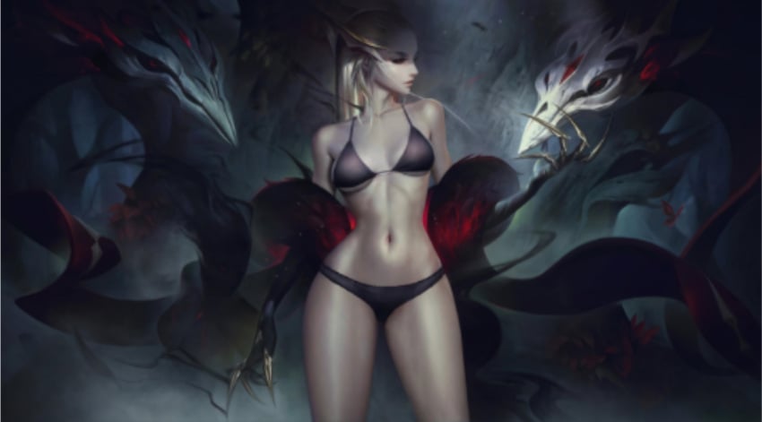 1girls blonde_hair coven_evelynn evelynn female female_focus female_only league_of_legends pale-skinned_female pale_skin red_eyes richtofen riot_games solo solo_female solo_focus tagme