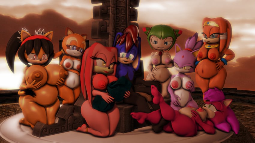 1boy 3d 3d_model 6+girls 7girls anthro blaze_the_cat blaze_the_cat_(kabalmystic) cosmo_the_seedrian cosmo_the_seedrian_(kabalmystic) female furry_only harem honey_the_cat honey_the_cat_(kabalmystic) kabalmystic large_breasts male male/female marine_the_raccoon marine_the_raccoon_(kabalmystic) mobian mobian_(species) mobian_echidna multiple_girls multiple_pregnancies nude original_character pregnant sega sonia_the_hedgehog sonia_the_hedgehog_(kabalmystic) sonic_(series) sonic_adventure sonic_oc sonic_the_hedgehog_(series) sonicthebitch straight tikal_the_echidna tikal_the_echidna_(kabalmystic)