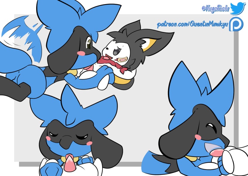 blue_body blue_fur duo emolga feral fur generation_4_pokemon generation_5_pokemon genitals hi_res hugo_the_riolu hugoriolu licking male male/male nintendo oral penile penis penis_lick piku pokemon pokemon_(species) riolu sex sucking tail tail_motion tailwag tongue tongue_out white_body white_fur xray_view