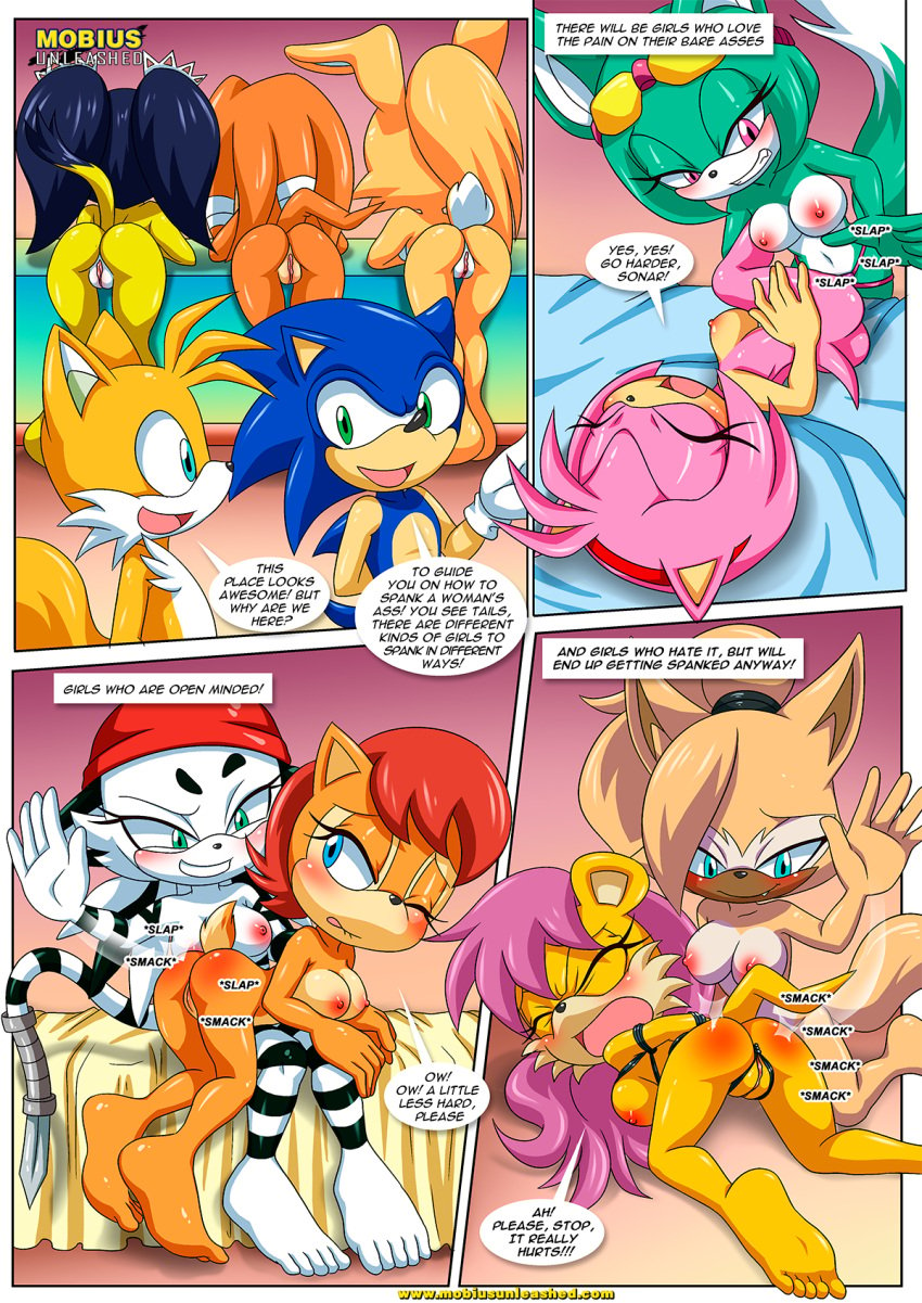 amy_rose anthro ass bbmbbf blush bondage breasts bunnie_rabbot comic female female/female honey_the_cat jian_the_tiger male mina_mongoose mobius_unleashed nude palcomix pussy sally_acorn sega sonar_the_fennec sonic's_guide_to_spanking_(comic) sonic_(series) sonic_the_hedgehog sonic_the_hedgehog_(series) spanking tails tikal_the_echidna whisper_the_wolf yuri