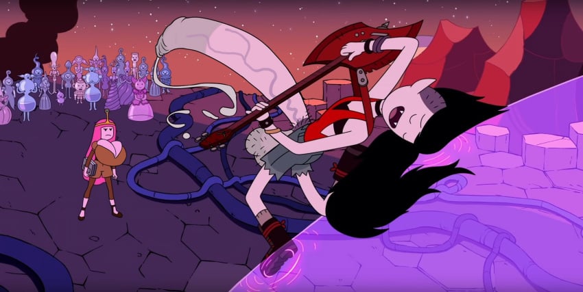 accurate_art_style adventure_time adventure_time_distant_lands bad_edit cum foreskin futanari glenngarth marceline penis princess_bubblegum screenshot_edit tagme