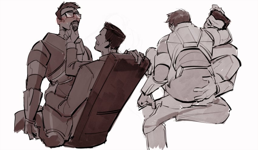 2boys g-man gordon_freeman grabbing_ass half-life half-life_2 sketch tagme xenophalic yaoi