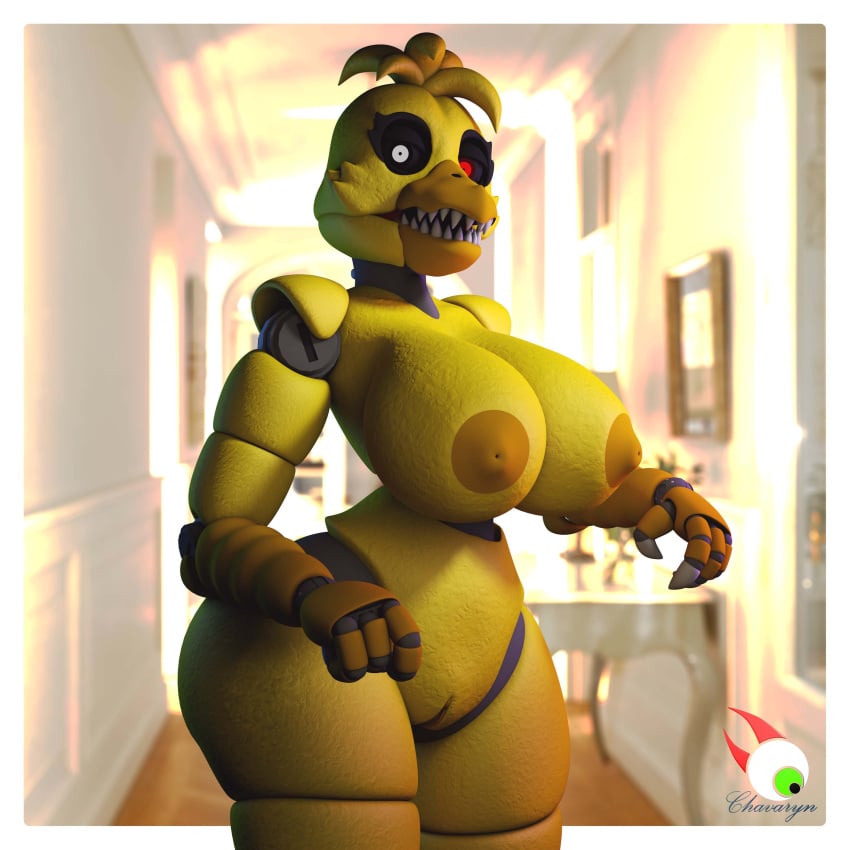 1girls 3d 3d_(artwork) areolae big_breasts breasts chavaryn chica_(fnaf) curvy female female_only five_nights_at_freddy's five_nights_at_freddy's_4 hi_res hourglass_figure nightmare_chica nightmare_chica_(fnaf) nipples pussy scottgames solo thick_thighs voluptuous wide_hips