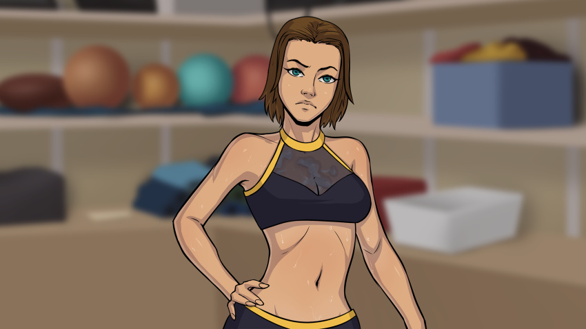 1girls bonnie_rockwaller cheerleader_uniform cum cum_on_breasts cum_under_clothes disney disney_channel female kim_possible leroy2012 project:_possible solo sweat