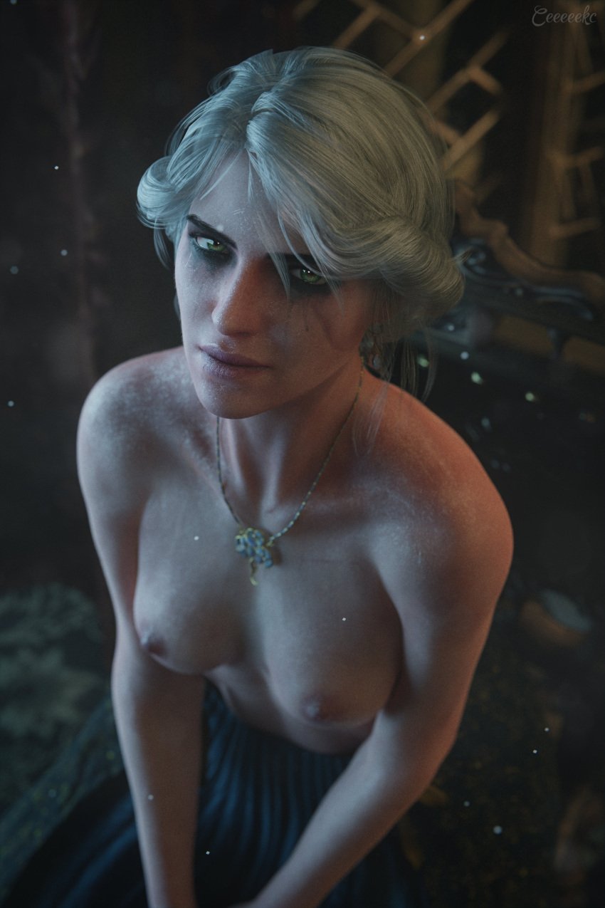 1girls 3d 3d_(artwork) abs absurd_res absurdres almost_naked almost_nude alternate_hairstyle areolae ashen_hair bare_arms bare_breasts bare_midriff bare_shoulders bedroom breasts cd_projekt_red ceeeeekc ciri cute exposed_breasts eyeshadow facial_scar female female_focus female_only freckles green_eyes grey_hair half_updo high_resolution highres imminent_oral indoors kaer_morhen large_filesize light-skinned_female looking_at_viewer makeup mascara mascara_tears medallion medium_breasts medium_hair naughty_face necklace nipples nude nude_female on_bed oral pale-skinned_female pendant petite presenting_breasts princess royalty ruined_makeup running_makeup running_mascara runny_makeup runny_mascara scar scar_across_eye seductive_eyes seductive_look seductive_mouth seductive_smile shiny_skin silver_hair sitting skinny skirt slim sole_female solo solo_female solo_focus sweat sweatdrop tagme tattoo the_witcher_(series) the_witcher_3:_wild_hunt tied_hair toes toned toned_female vizima white_hair witch