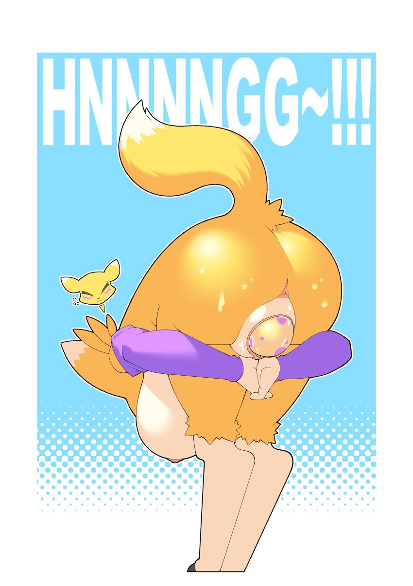 1girls absurd_res anus bandai_namco big_breasts bodily_fluids breasts digiegg digimon digimon_(species) egg egg_laying female female_only furry genitals hi_res huge_breasts humanoid pr-egg-nant pregnant pregnant_female pussy raised_tail renamon simple_background solo sweat tail