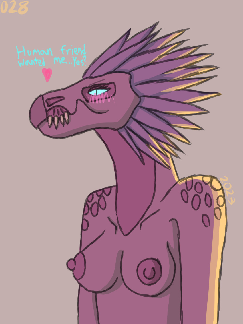 028-mendicantspire alien anthro beak bedroom_eyes big_breasts blue_body blue_eyes blue_feathers blush blush_lines breasts broad_shoulders cel_shading dialogue erect_nipples feathers female_kig-yar grin halo_(series) hi_res humanoid kig-yar light lighting microsoft narrowed_eyes nipples scalie seductive seraphina_(028-mendicantspire) shaded shirtless smile smirk snout solo t&#039;vaoan talking_to_viewer xbox_game_studios