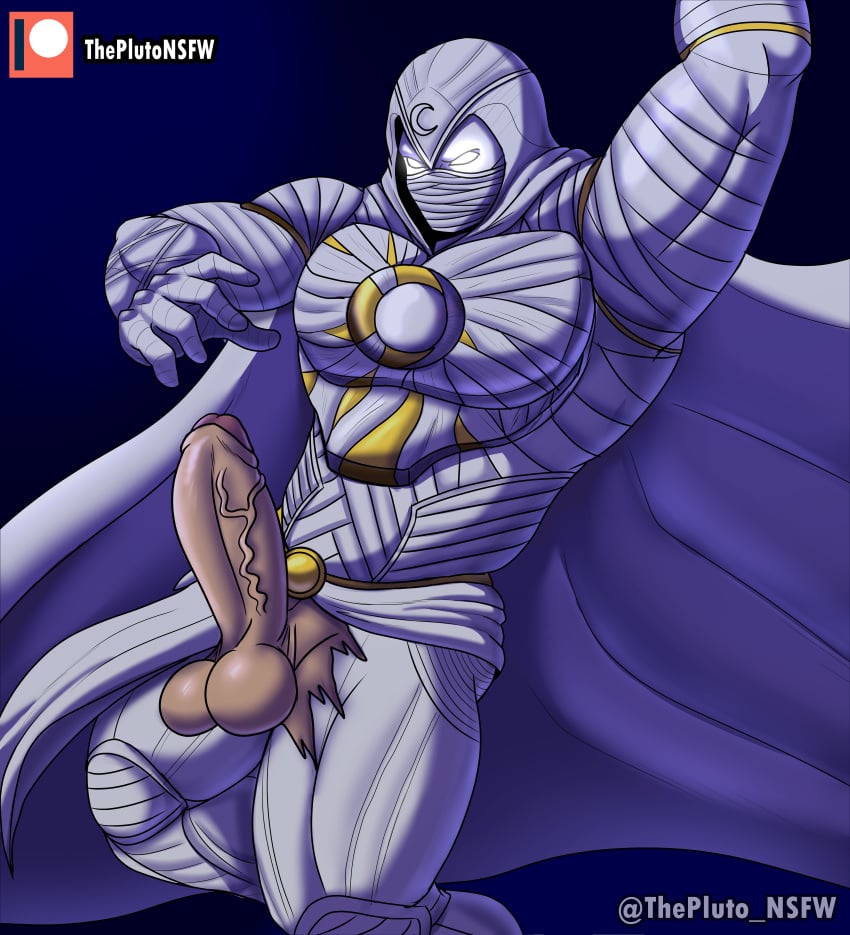 1boy 2022 balls bara barazoku big_balls big_penis clothing erection gay hard_on hi_res highres hood male male_focus male_only manly marc_spector marvel marvel_cinematic_universe moon_knight moon_knight_(series) oscar_issac penis ripped_clothing solo solo_male steven_grant_(marvel) thepluto_nsfw yaoi