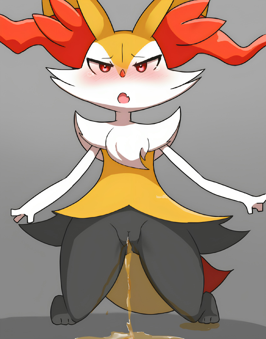 1girls anthro black_body black_fur blush braixen edit edited female furry generation_6_pokemon kneeling milklemon5127 nintendo nude orange_body orange_fur peeing pokemon pokemon_(species) pussy red_eyes solo third-party_edit uncensored watersports yellow_body yellow_fur