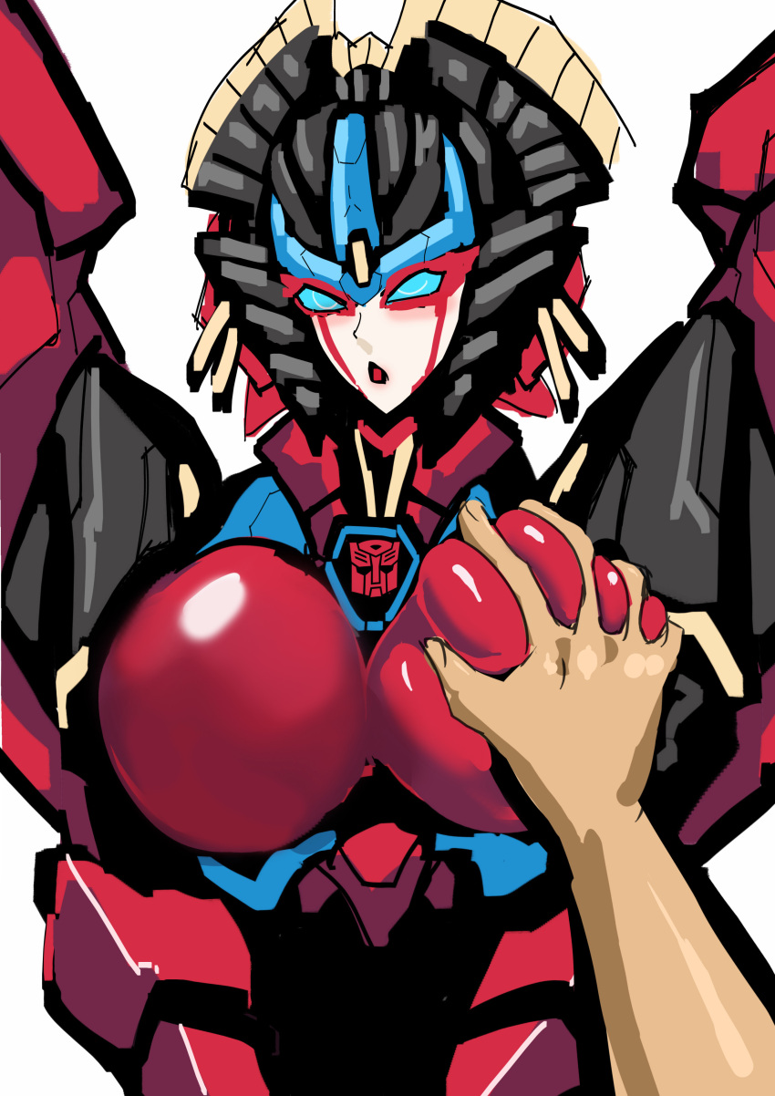 breast_grab breast_squeeze breasts human human_on_robot large_breasts pov robot robot_girl tagme transformers transformers_idw waaka_horror windblade