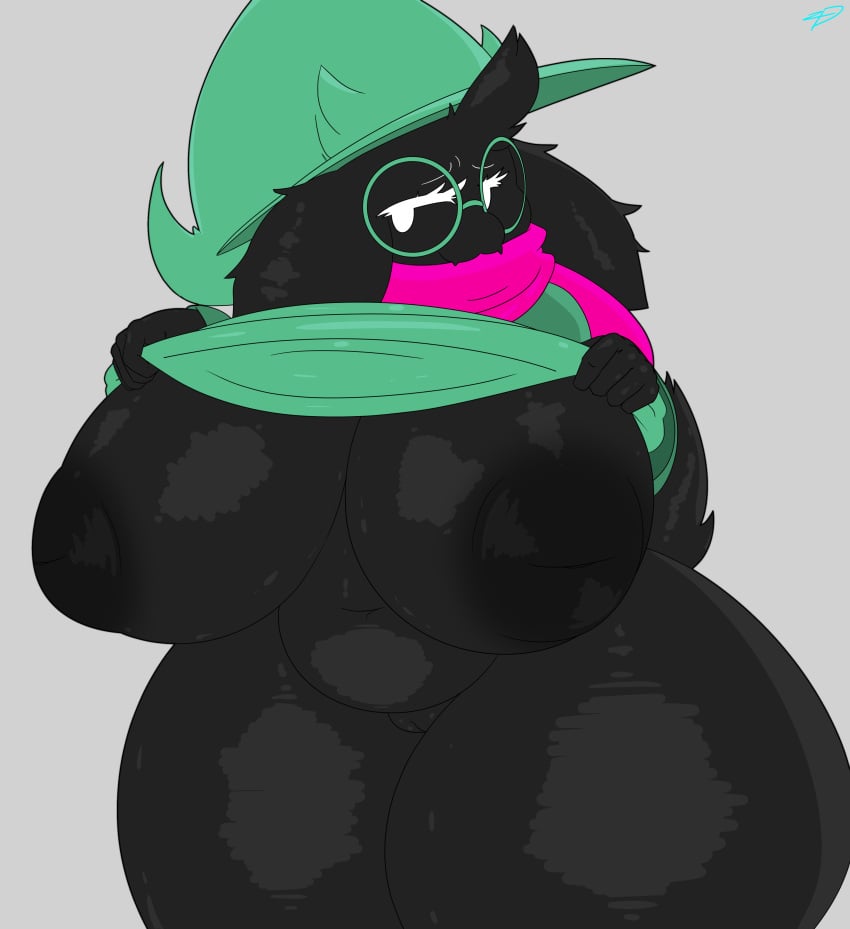 absurd_res anthro areola bedroom_eyes big_breasts black_areola black_body black_nipples bodily_fluids bovid breasts caprine clothing cute cute_face darkner deltarune eyewear fat female genitals glasses goat hat headgear headwear hi_res huge_breasts huge_thighs large_breasts looking_at_viewer mammal mostly_nude mtf_crossgender narrowed_eyes navel nipples pussy ralsei ralsei_(female) robe robe_lift rule_63 scarf seductive slightly_chubby solo sweat sweaty_breasts thick_thighs undertale_(series) vagina white_eyes wizard_hat zudofu_(artist)