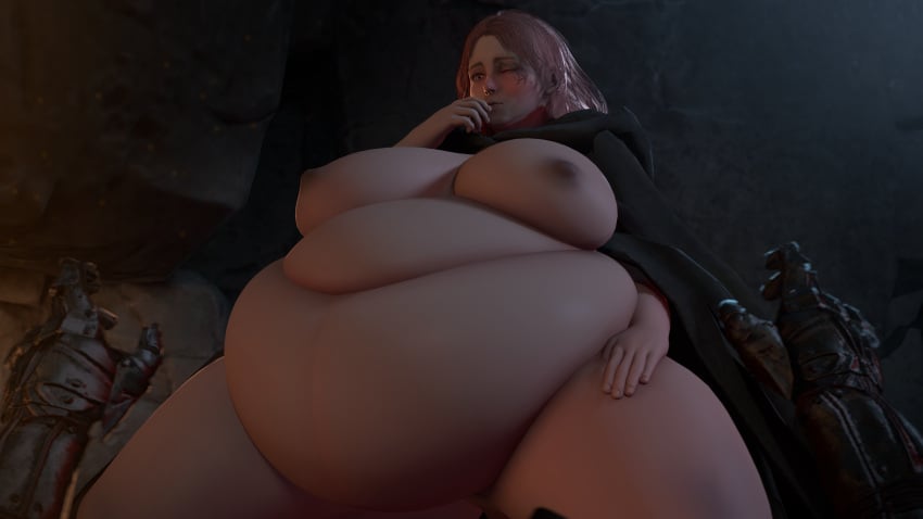 1girls 3d bbw belly big_belly big_breasts breasts elden_ring fat female huge_belly huge_breasts melina_(elden_ring) morbidly_obese_female nipples obese overweight overweight_female pink_hair sirsaltshaker