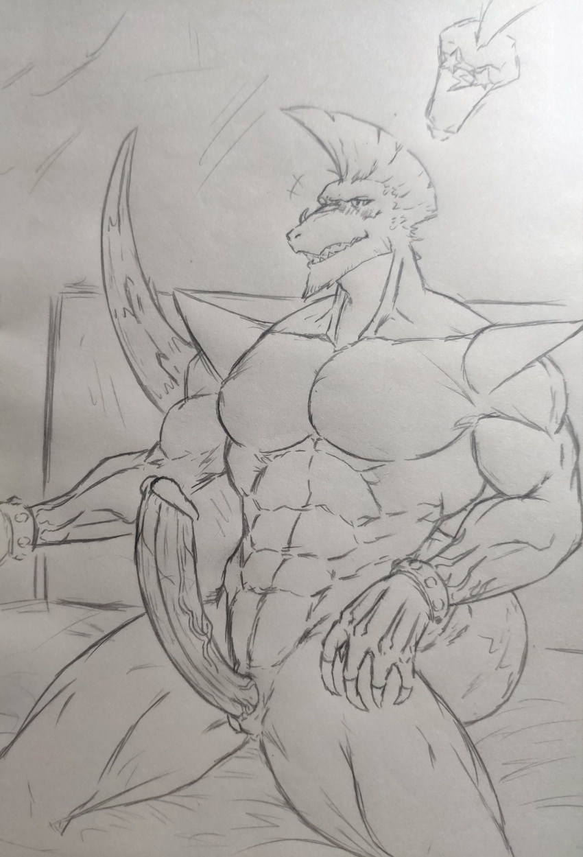 1boy 2023 abs alligator alligatorid anthro anthro_focus anthro_only anthro_solo beard beefy big_cock big_penis blush blush_lines bone_foxy14 boner bracelet bracelets cloaca cloacal_humanoid_penis completely_nude completely_nude_male crocodile crocodilian crocodylid erect_penis erection facial_hair fangs fingerless_gloves five_nights_at_freddy's five_nights_at_freddy's:_security_breach furry furry_male furry_only genital_slit glans gloves huge_cock humanoid_genitalia hybrid_penis long_penis long_tail male male_anthro male_only masculine mohawk_(hairstyle) monochrome montgomery_gator_(fnaf) muscles muscular_anthro muscular_arms muscular_legs muscular_male nude nude_male pecs pectorals penis penis_focus penis_out presenting_cloaca presenting_penis reptile reptile_humanoid scottgames shoulder_pads sitting sitting_on_couch smile smiley_face smiling solo solo_anthro solo_in_panel steel_wool_studios studded_bracelet thick_tail traditional_art traditional_media traditional_media_(artwork) veiny_penis