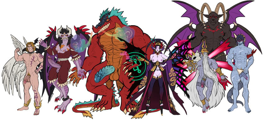 1girls 2_wings 6boys 8_wings abs angel_wings anthro bandana barbamon beard beauty_mark beelzemon belphemon belphemon_(rage_mode) big_penis black_hair blonde_hair blue_eyes blue_skin blush breasts breasts_out butterfly_wings claws cock_ring crest_of_lust crests_(digimon) daemon daemon_(digimon) demon demon_girl demon_wings digimon digimon_(species) digimon_tamers earrings embarrassed erection fallen_angel female flexing flexing_bicep grin hand_on_hip headdress hi_res horns innie_pussy kiseru large_breasts larger_female leviamon lilithmon lilithmon_x lipstick long_fingernails looking_at_viewer lucemon lucemon_(falldown_mode) mask multiple_males muscular_male nipple_piercing nipples nude open_toe_shoes orange_skin pale_skin penis penis_out pointy_ears pubic_hair pubic_tattoo purple_lipstick purple_skin pussy red_skin scar seven_great_demon_lords sharp_teeth shaved_pussy smile smoke smoking spiked_collar stockings t-rexmonster tattoo tattoo_on_belly toenail_polish toenails triceramonster veiny_penis white_background white_hair wings x-digimon x_antibody yellow_eyes