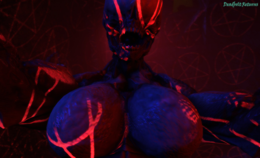 3d breasts deadboltreturns demon_girl dominant_female doom doom_(series) hell hell_knight_(doom) nightmare_waifu pentagram source_filmmaker tagme watermark