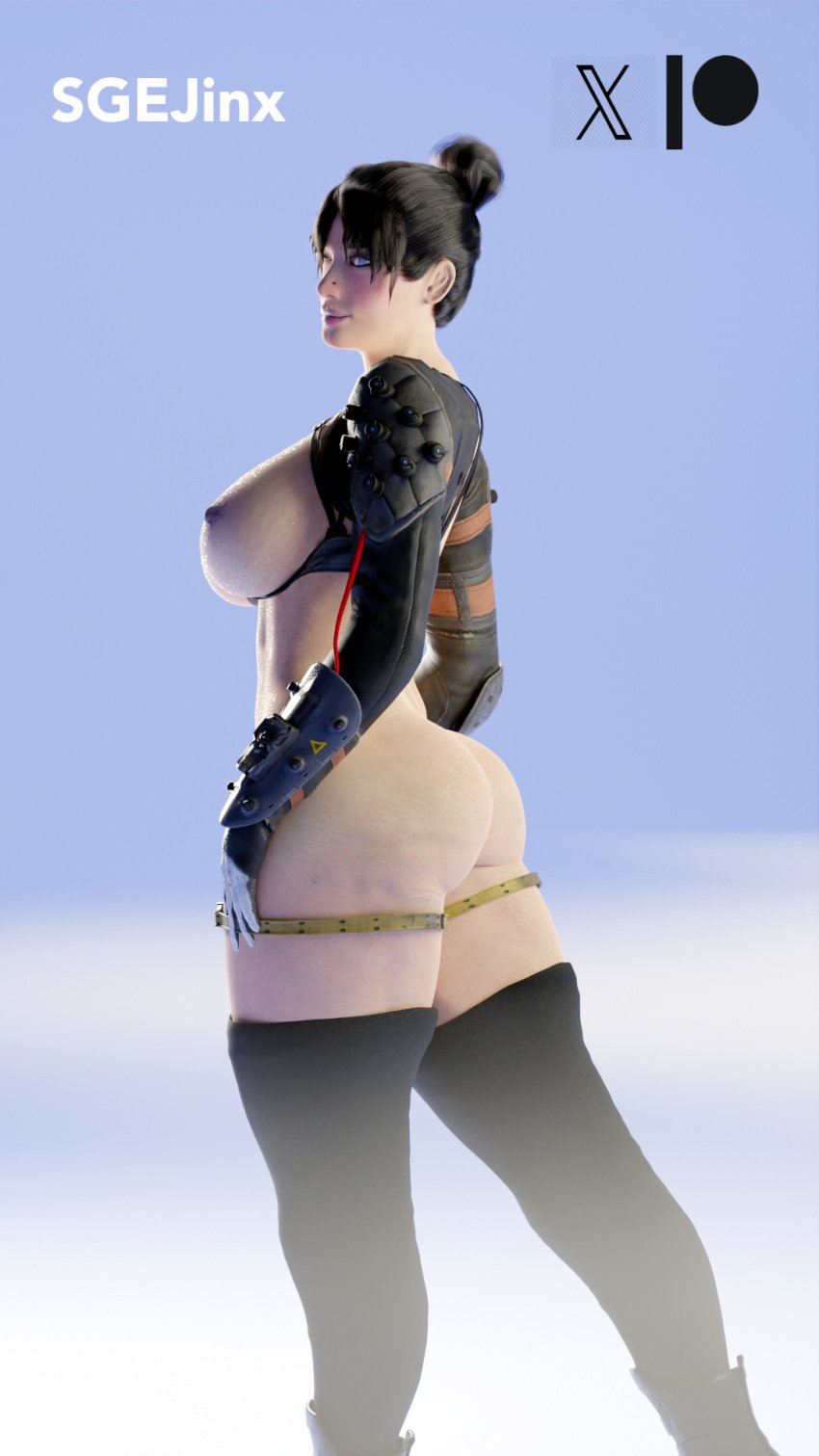 3d apex_legends ass ass_cheeks big_breasts bikini black_hair bleached_skin blender blender_cycles blue_background boots bottom_heavy bra bracers breasts cape cheeks cowl exposed_breasts exposed_nipples fat_ass female female_focus female_only foggy gloves hair_bun high_socks highres large_breasts light-skinned_female light_skin lips looking_at_viewer naked_female nude patreon_username sgejinx_(artist) side_view sideboob sleeves smiling_at_viewer solo solo_female solo_focus stomach tanline tanlines thick thick_hips thick_thighs tits_out twitter_username wet_body white_eyes winking_at_viewer wraith_(apex_legends)