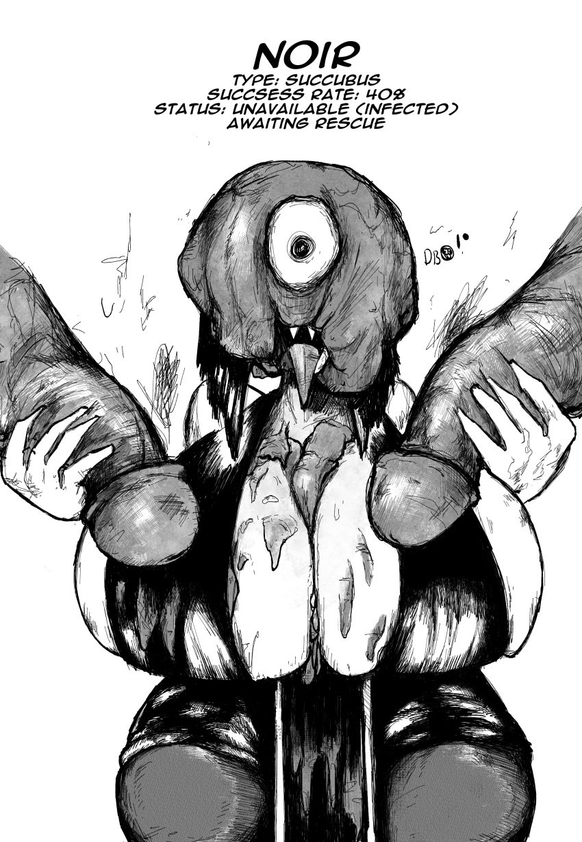 gangbang giant_breasts head_parasite large_breasts leeper_parasite_(oozed) leeper_parasite_(witchdoctordb) noir_(oozed) noir_(witchdoctordb) oozed parasite slime slime_monster tagme unusual_eyes witchdoctordb