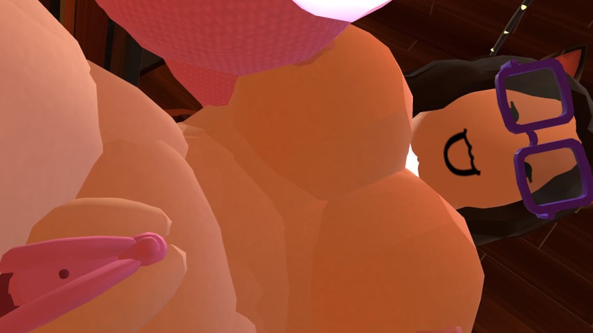 big_breasts black_hair cat_ears female glasses huge_breasts plump pussy rec_room recroom recroom-nsfw tagme vr wide_hips