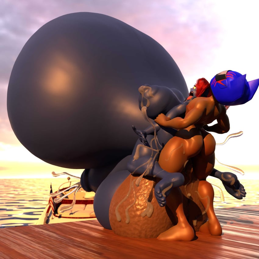 3d ahe_gao balls_deep balls_slapping_balls balls_touching big_belly blue-skinned_female competitive_sex cum cum_from_mouth cum_in_ass cum_inside cum_on_feet cumflated_belly cumflation cumming_inside cumming_together cumming_while_penetrated cumming_while_penetrating dark-skinned_male dark_skin futanari hands_on_hip human humanoid hyper hyper_cumflation inflation jett(solgain) looking_back looking_pleasured male male_is_bigger male_on_futa male_penetrating_futa naked naked_futanari naked_male nude nude_futanari nude_male oc original_character qzk_forte sex tongue_out undertale undertale_(series) undertale_fanfiction undyne undyne_(wo262)