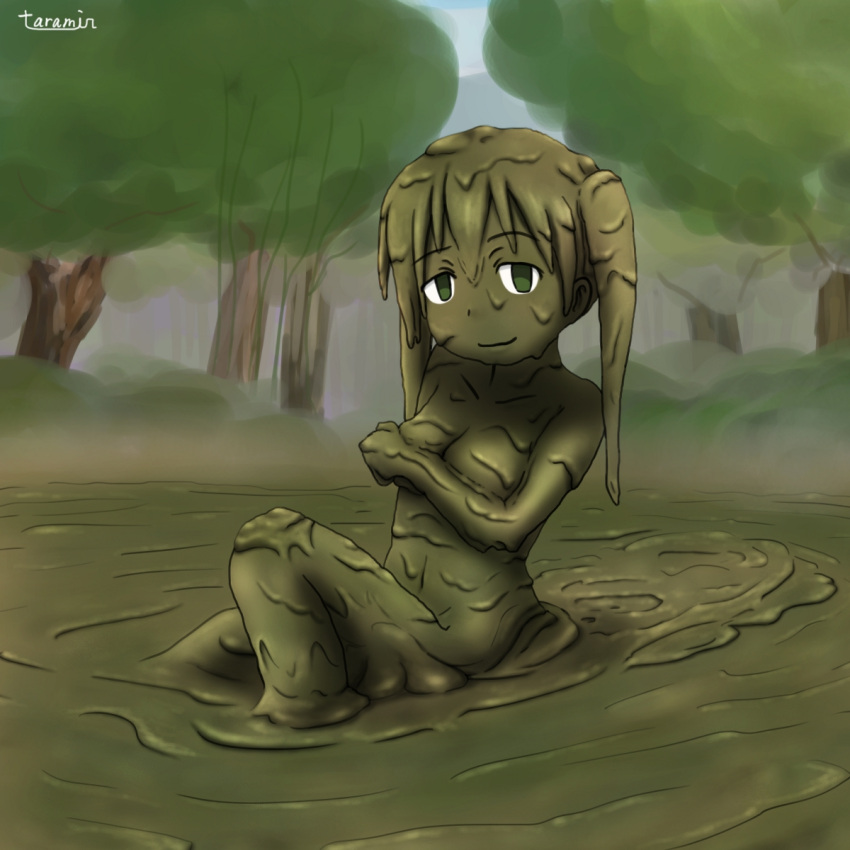 breasts completely_covered_in_mud covered_in_mud dirty dirty_girl female female_only maka_albarn mud muddy naked nude solo soul_eater tagme taramin