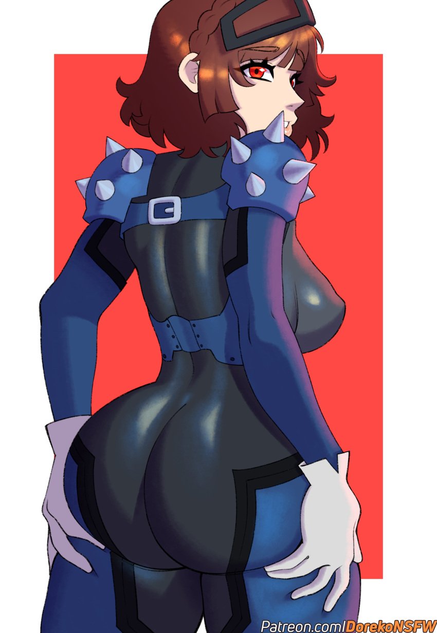 alternate_costume ass atlus clothing doreko female female_only human makoto_niijima pale_skin persona persona_5 phantom_thief_suit sideboob solo