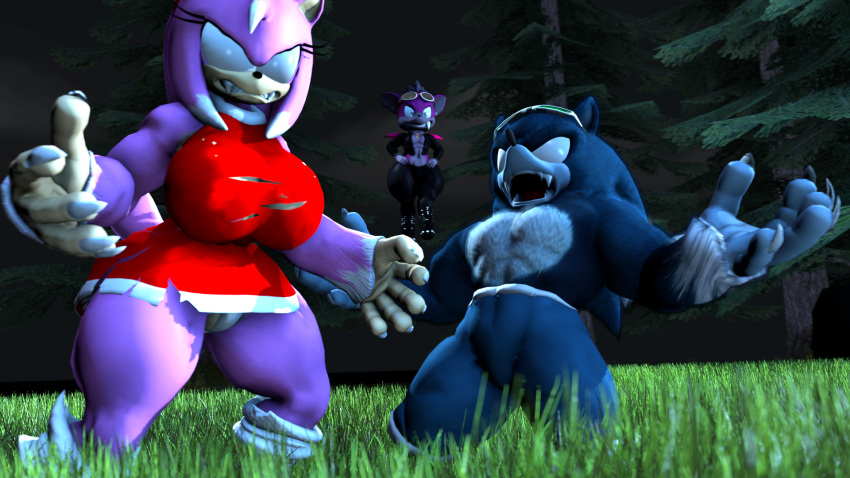 3d after_transformation amy_rose amy_rose_the_werehog angry chip_(sonic) dark_gaia furry large_breasts mobian_(species) nackey night sharp_teeth sonic_(series) sonic_the_hedgehog sonic_the_werehog sonic_unleashed torn_clothes werehog