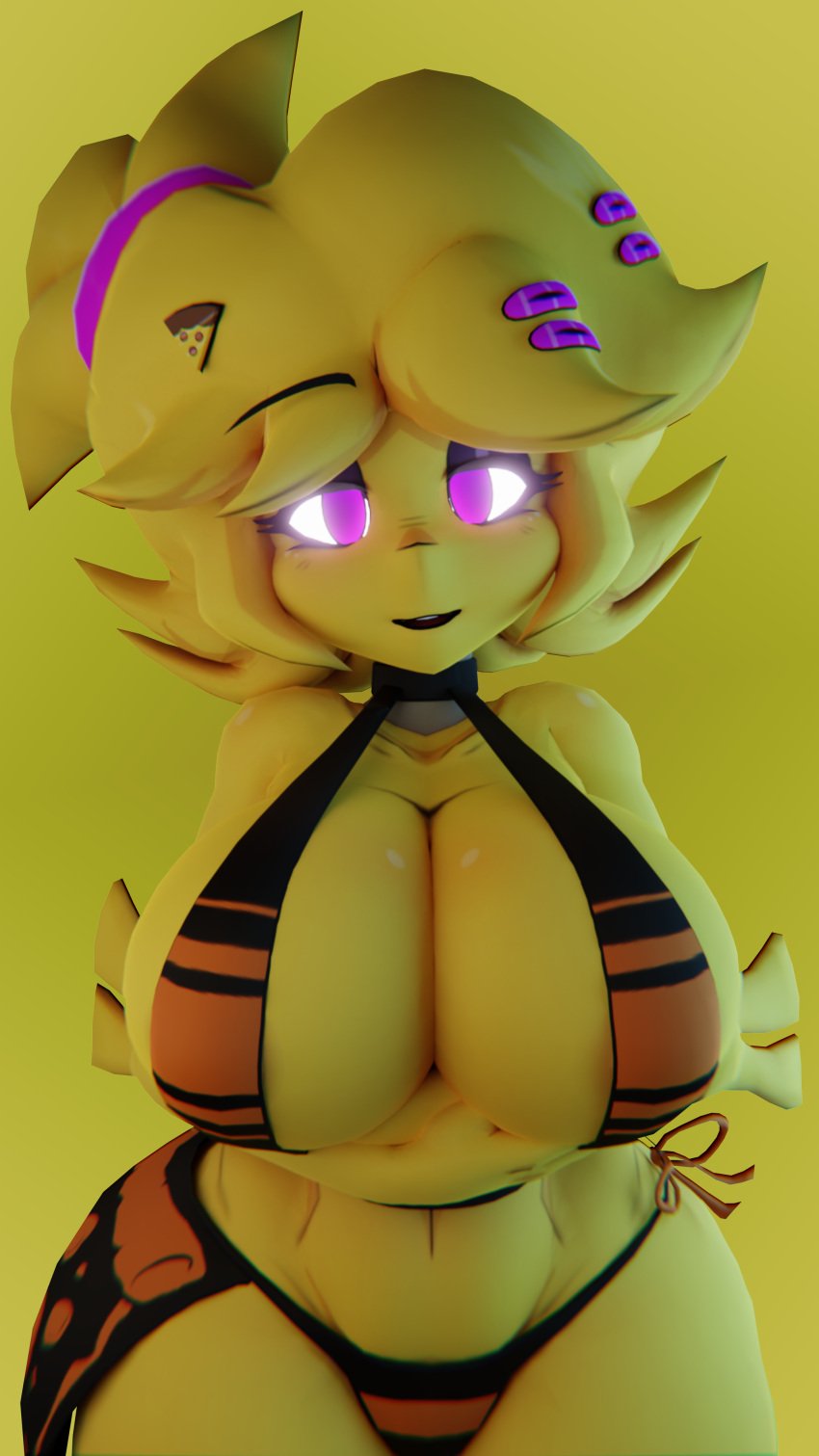 1girls 3d 3d_(artwork) alternate_version_available anthro anthro_only big_breasts bikini breasts cally3d chica_(cally3d) chica_(fnaf) chiku chiku_(cryptia) clazzey cleavage cryptiacurves curvy fazclaire's_nightclub female female_only five_nights_at_freddy's fnaf fredina's_nightclub furry furry_only hi_res hourglass_figure huge_breasts looking_at_viewer open_mouth pths scottgames simple_background solo solo_female swimwear voluptuous wide_hips yellow_background