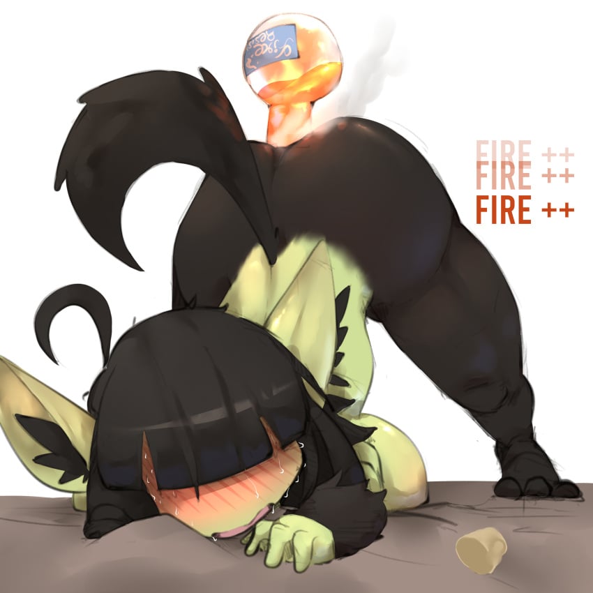 argosornstein black_fur black_hair claws female funny goblin goblin_female pain potion tired