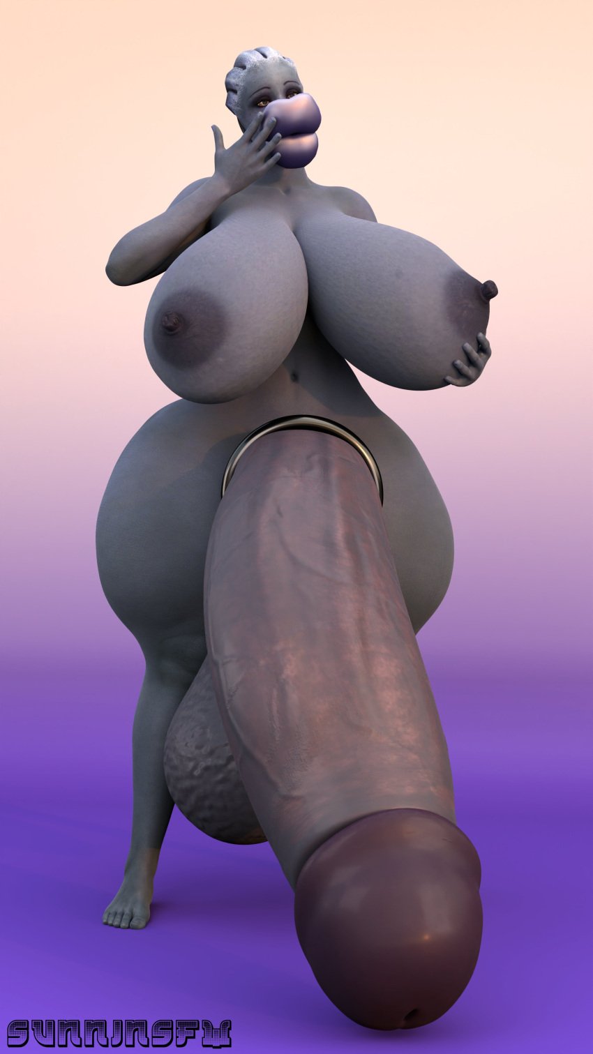 1futa 3d alien asari balls big_breasts bimbo_futanari bimbo_lips bimbofication blue_skin breasts futa_only futanari huge_lips hyper_lips hyper_penis liara_t'soni mass_effect nipples penis plump_lips solo solo_futa sunninsfw