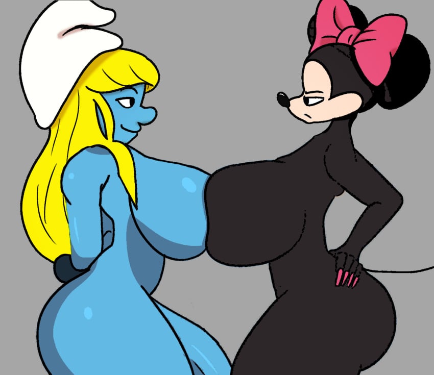 anthro ass big_breasts black_body black_fur blonde_hair blue_body blue_skin breasts cheating clothed clothing cucked_by_futa cuckold dezmine21 digital_media_(artwork) disney duo feet female fur futa futanari genitals gloves group hair handwear hat headgear headwear herm hi_res huge_breasts humanoid intersex intersex_penetrating male mammal mickey_mouse minnie_mouse mokey_mouse mouse murid murine netorare not_furry ntr nude open_mouth penetration phrygian_cap rodent sex simple_background smile smurf smurfette the_smurfs thick_thighs trio vaginal_penetration