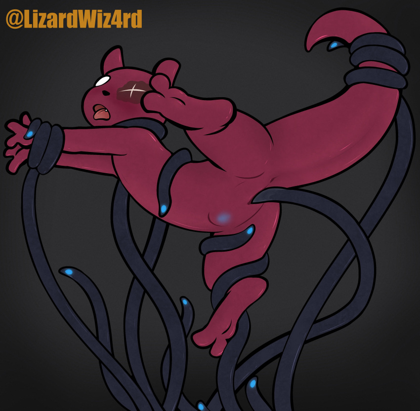 absurd_res anthro arms_tied artificer_(rain_world) blush bound burn_scar female forced hi_res lizardwizard mammal rain_world rape red_body scar sex slugcat solo tail tail_grab tentacle tentacle_rape tentacle_sex tongue tongue_out worm_grass_(rain_world)