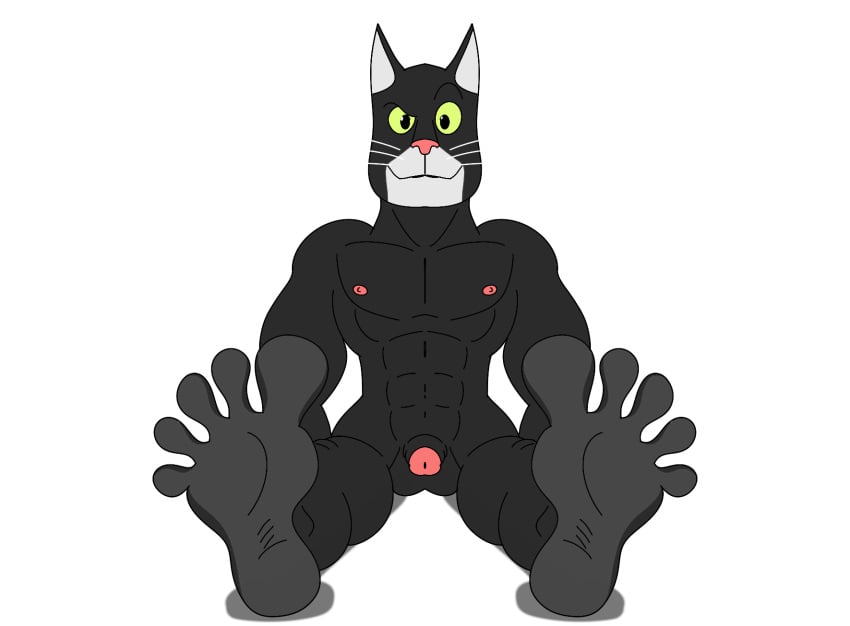 2020 5_toes abs alpha_channel anthro balls black_balls black_body black_fur blacksad countershade_face countershade_feet countershading domestic_cat feet felid feline felis flaccid foot_focus front_view fur genitals green_sclera grey_feet hi_res humanoid_feet john_blacksad jollyville male mammal muscular muscular_anthro muscular_male nipples nude pecs penis penis_tip pink_nipples pink_nose pink_penis_tip plantigrade prick_ears sitting smile smiling_at_viewer soles solo spread_toes toes whiskers white_body white_ears white_fur white_whiskers