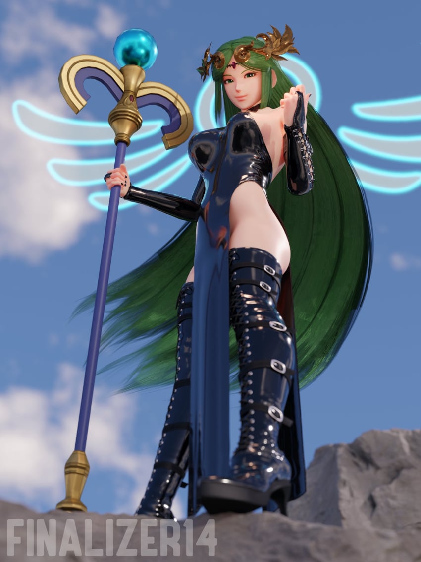 1girls 3d breasts female female_only finalizer14 kid_icarus looking_at_viewer nintendo palutena solo