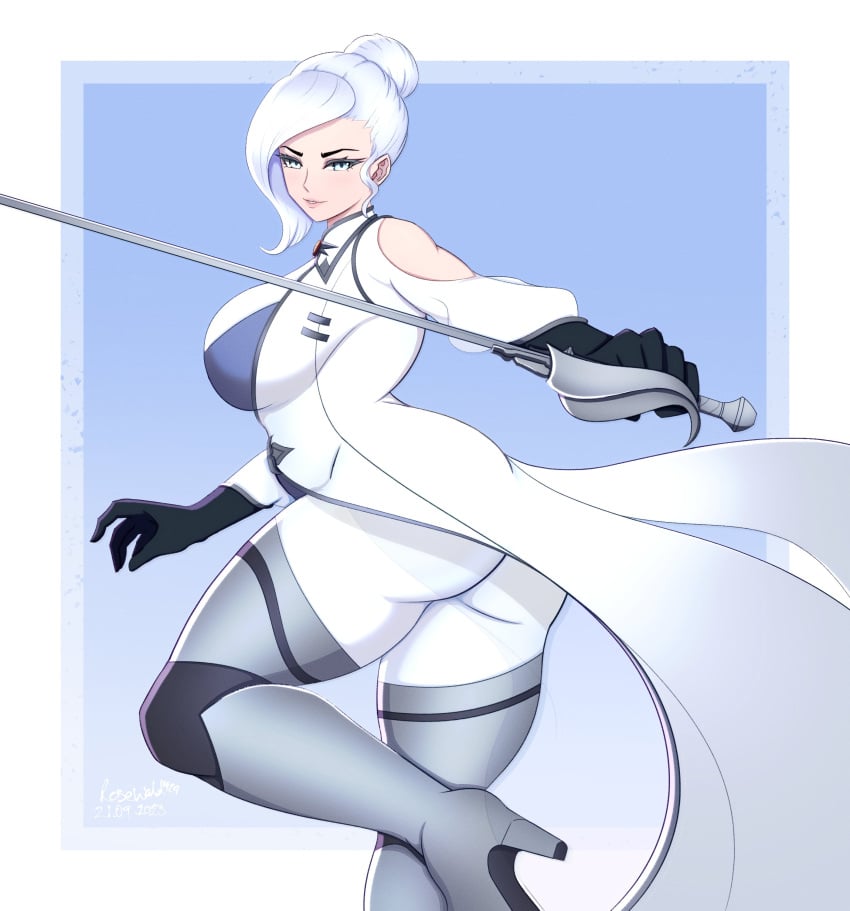 1girls boots high_heel_boots rapier rosewald1929 rwby solo solo_female tagme weapon winter_schnee