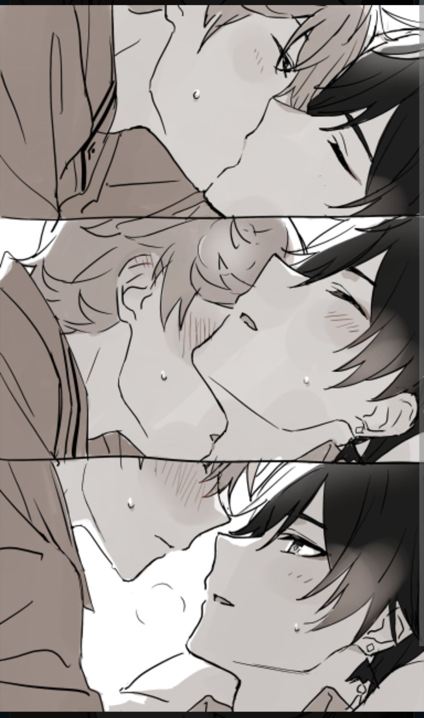 ...gay genshin_impact kissing making_out male male/male male_only romantic_...