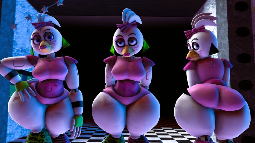 1girls big_ass big_breasts big_butt female female_focus five_nights_at_freddy's five_nights_at_freddy's:_security_breach fnaf glamrock_chica_(fnaf) huge_ass huge_butt nsfw nugter sfm source_filmmaker thick_thighs