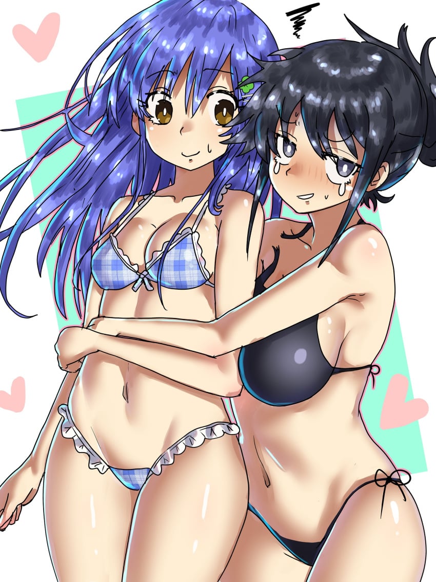 2girls big_breasts black_hair black_hair_female blue_hair blue_hair_female blue_haired breasts cry crying crying_with_eyes_open date_a_live ebora eye eye_open eyes eyes_open female female_only females females_only gray_eye gray_eyes grey_eye grey_eyes hair itsuka_shido itsuka_shiori kamijou_touka kamijou_touma long_hair medium_breasts open_eyes short_hair short_hair_female swimsuit swimwear to_aru_majutsu_no_index yellow_eye yellow_eyes yellow_eyes_female youngmanisdown