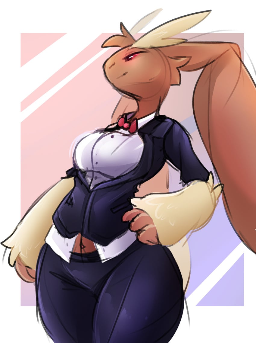 big_breasts breasts cassthesquid female lopunny no_humans pokémon_(species) pokemon pokemon_(species) thick_thighs wide_hips