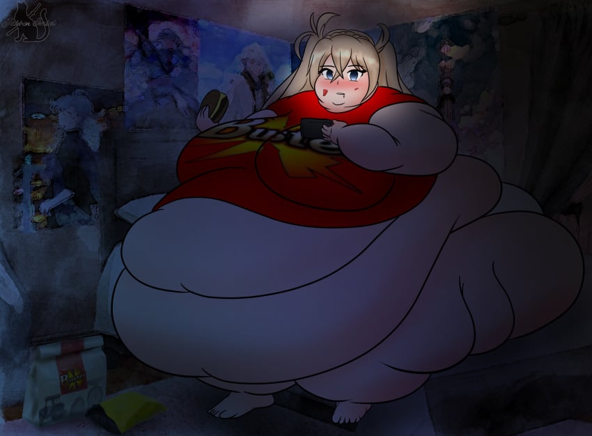 bbw belly big_ass big_belly big_breasts blush bradamante_(fate) breasts burger chubby chubby_cheeks chubby_female curvy eating fat fat_ass fat_belly fat_butt fat_face fat_folds fat_rolls fat_thighs fat_woman fate/grand_order fate_(series) female food huge_ass huge_belly huge_breasts huge_thighs hyper_ass hyper_belly hyper_breasts hyper_thighs large_ass large_belly large_breasts large_thighs messy morbidly_obese morbidly_obese_female neck_rolls neet obese obese_female overweight overweight_female partially_clothed phone ssbbw thick_arms thick_thighs tight_clothing