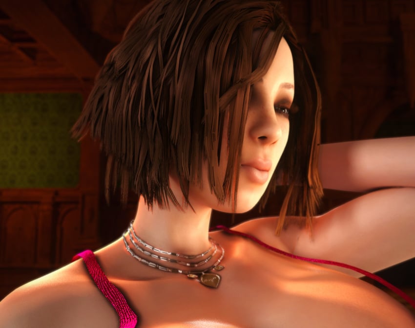 1girl 1girls 3d 3d_(artwork) alternate_ass_size alternate_breast_size breasts_bigger_than_head brown_hair bulletstorm cleavage close-up clothed clothed_female dress electronic_arts epic_games extreme_close-up face_focus female female_only female_solo gigantic_breasts hair_over_one_eye hand_behind_head hourglass_figure huge_ass huge_breasts human human_female human_only looking_at_viewer necklace people_can_fly red_dress rug skin_tight skindentation small_waist sofa solo solo_female table thighs thin_waist trishka_novak upper_body vaako wasp_waist wide_hips