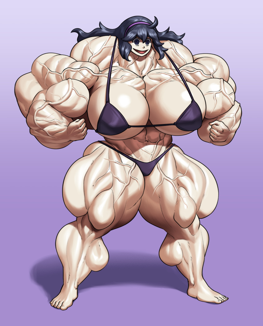 1girls alternate_breast_size barefoot big_breasts bikini breasts extreme_muscles feet guzreuef hex_maniac huge_breasts hyper hyper_muscles muscles muscular muscular_arms muscular_female muscular_legs muscular_thighs pokemon smile solo solo_female veins veiny_muscles