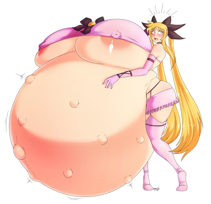 1girls breasts breasts_bigger_than_head fate_testarossa female female_only fetal_movement hyper hyper_belly hyper_breasts hyper_pregnancy mahou_shoujo_lyrical_nanoha marrazan pregnant ready_to_pop solo solo_female