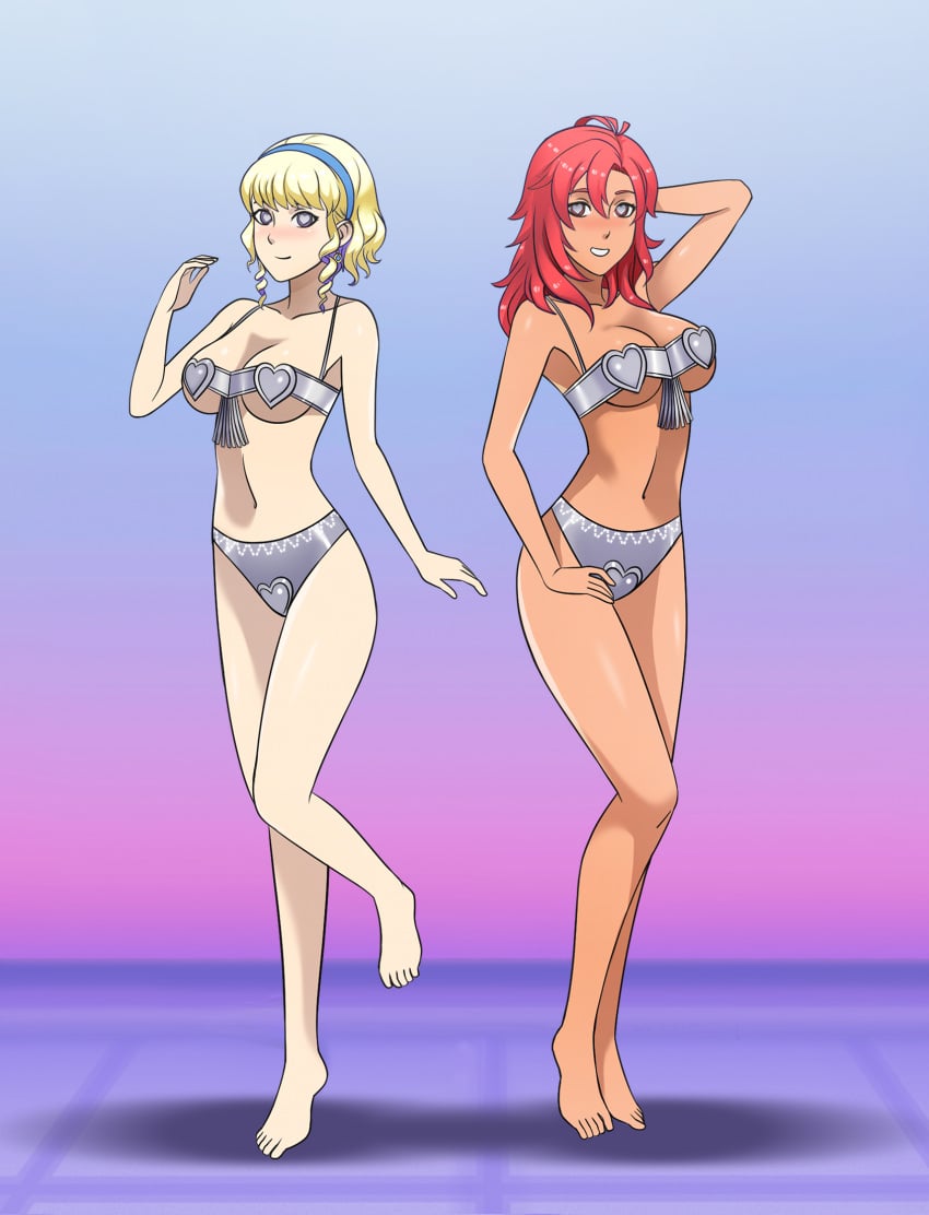 alternate_costume bikini breasts constance_von_nuvelle female female_only femsub fire_emblem fire_emblem:_three_houses hapi_(fire_emblem) mind_control multiple_girls multiple_subs nintendo shinzu031 swimsuit