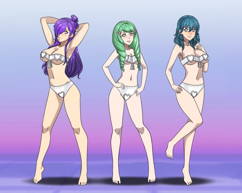 alternate_costume bikini breasts byleth_(fire_emblem) byleth_(fire_emblem)_(female) female female_only femsub fire_emblem fire_emblem:_three_houses fire_emblem_warriors:_three_hopes flayn_(fire_emblem) mind_control multiple_girls multiple_subs nintendo shez_(female)_(fire_emblem) shez_(fire_emblem) shinzu031 source_request swimsuit