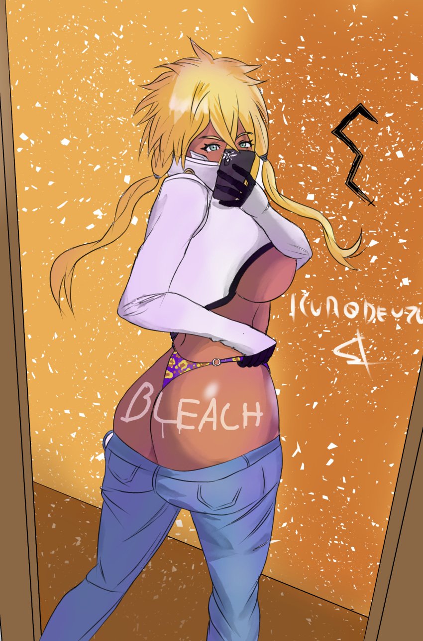 ass_focus big_ass big_breasts bleach body_writing bronze gyaru selfie tia_harribel