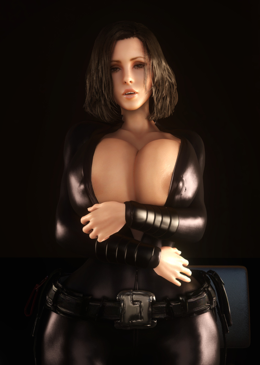 1girls 3d alternate_breast_size areola_slip areolae areolae_slip black_bodysuit black_hair bodysuit breasts breasts_bigger_than_head breasts_bigger_than_torso cleavage curvy female female_only gigantic_breasts hourglass_figure huge_breasts kate_beckinsale looking_at_viewer nipple_slip nipples nipples_visible_through_clothing open_bodysuit open_clothes selene_(underworld) solo underworld vaako vampire vampire_girl wide_hips