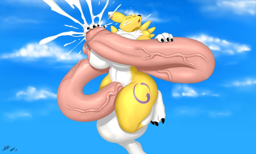 1futa absurd_res anjuneko anthro areola balls big_balls big_breasts breasts claws closed_eyes cloud cum cumshot dickgirl digimon ejaculation futa_only futanari gideon gigantic_penis hi_res huge_balls huge_breasts huge_nipples huge_testicles hyper hyper_penis intersex long_penis markings nipple_piercing nipples orgasm penis penis_hold piercing renamon sky solo toe_claws vein veiny_penis zoe_(anjuneko)