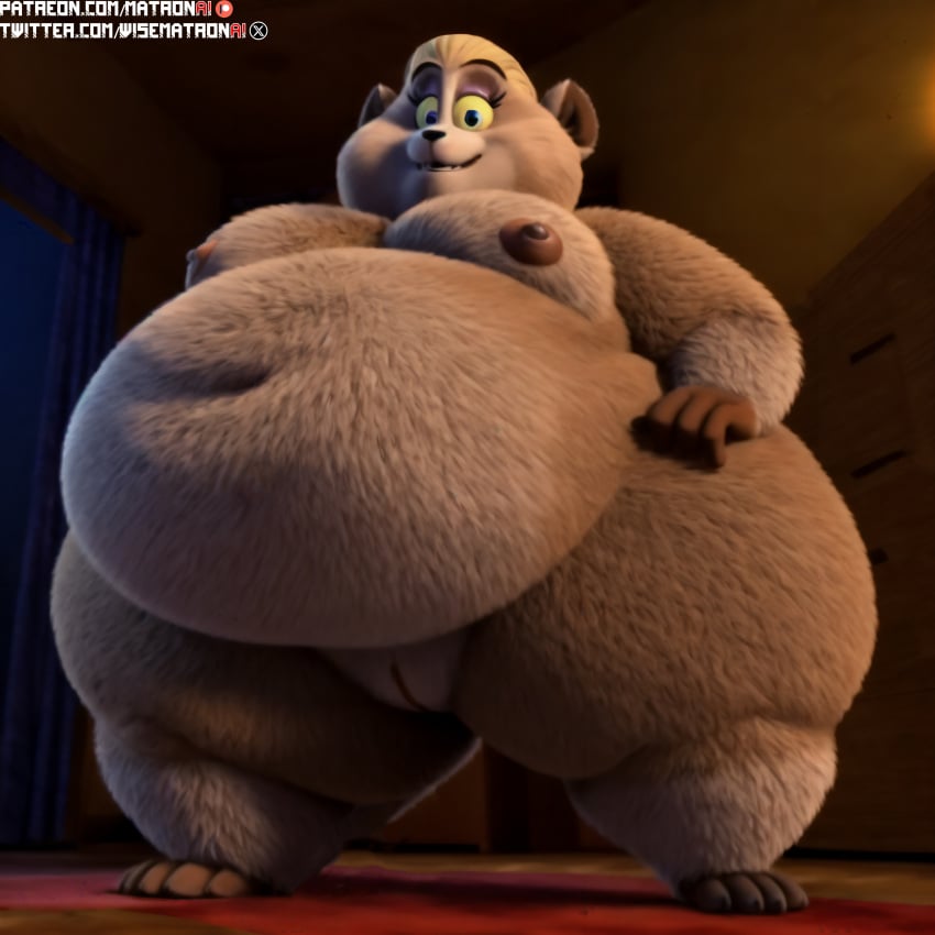 4k ai_generated all_hail_king_julien anthro bbw big_belly dreamworks female female_anthro female_only gigantic_belly highres huge_belly huge_hips lemur looking_at_viewer matronai_(artist) mature mature_female mature_woman milf obese obese_anthro obese_female patreon patreon_username pinup pussy ready_to_pop ssbbw stable_diffusion tammy_(all_hail_king_julien) thick thick_thighs twitter_username wide_hips