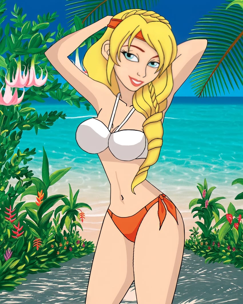 1girls arms arms_above_head arms_behind_head arms_up astrid_hofferson beach bikini blonde_hair blue_eyes braid braided_hair braids cleavage clothing curvaceous curvy curvy_body curvy_female curvy_figure dreamworks exposed exposed_midriff exposed_shoulders female female_only heroine horny horny_female hourglass_figure how_to_train_your_dragon legs light-skinned_female light_skin midriff outdoor outdoors outside seductive seductive_eyes seductive_gaze seductive_look seductive_mouth seductive_pose seductive_smile shoudlers solo solo_female torso viking viking_female voluptuous voluptuous_female